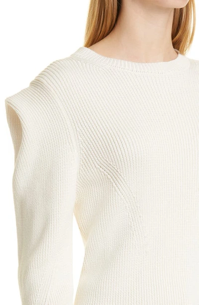 Shop Hugo Boss Fudda Rib Cotton & Silk Sweater In Soft Cream