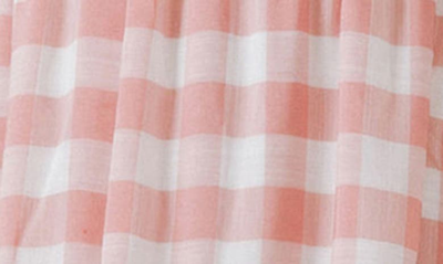 English Factory Gingham Knot Tiered Cotton Blend Midi Dress In Pink