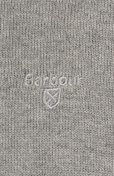 Barbour Cotton Half Zip Tartan Trim Sweater Grey In Grey Marl