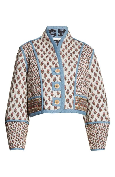 Shop Veronica Beard Kamila Reversible Cotton Jacket In Cream Multi
