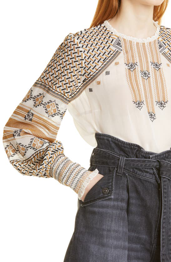 veronica beard isabella embroidered top