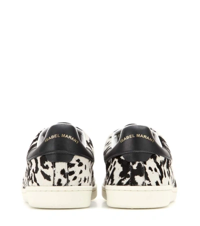 Shop Isabel Marant Étoile Bart Calf Hair Sneakers In White