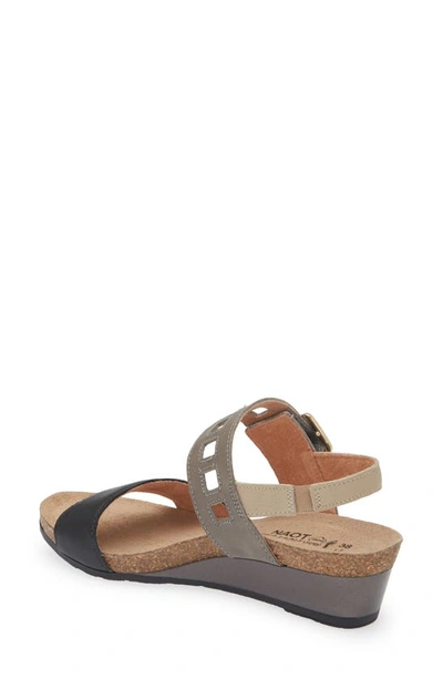 Shop Naot Dynasty Wedge Sandal In Soft Black/gray/ Beige