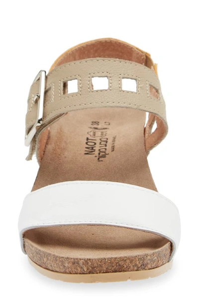 Shop Naot Dynasty Wedge Sandal In White /soft Beige/ Marigold