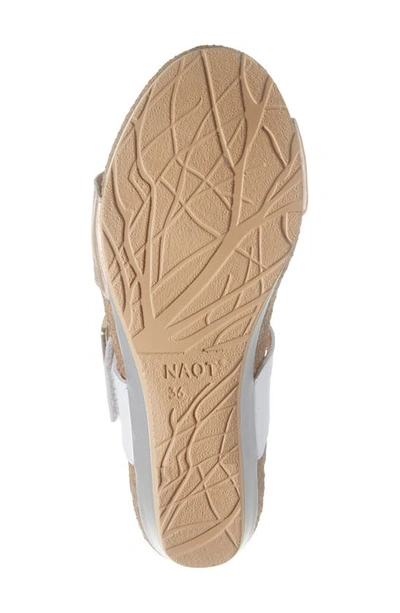 Naot Dynasty Wedge Sandal In Rose Gold/ White Pearl/ Silver