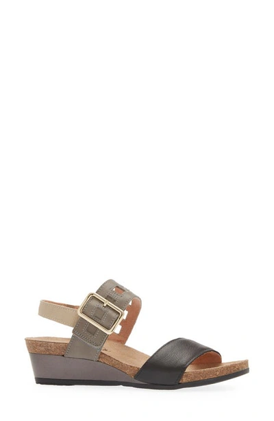 Shop Naot Dynasty Wedge Sandal In Soft Black/gray/ Beige