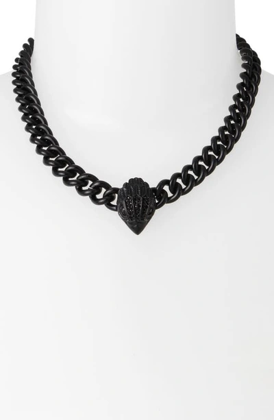 Kurt Geiger Eagle Collar Necklace In Jet