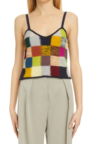 Shop Acne Studios Kimera Mini Check Camisole In Dark Blue/ Multi