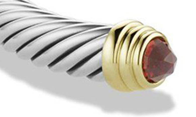 Shop David Yurman Cable Classics Bracelet With Semiprecious Stones & 14k Gold, 5mm In Garnet