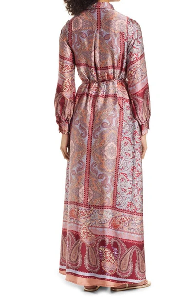 Shop Btfl-life Long Sleeve Maxi Shirtdress In Multi