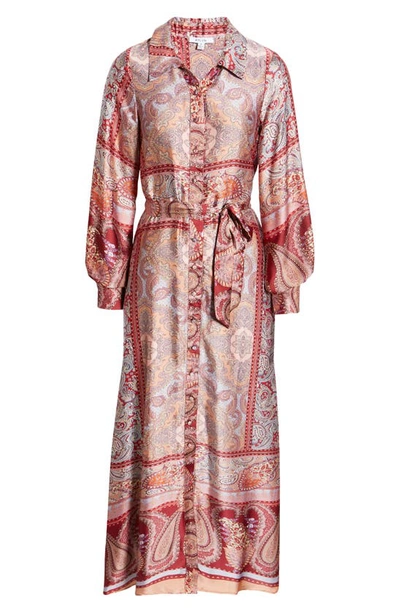 Shop Btfl-life Long Sleeve Maxi Shirtdress In Multi