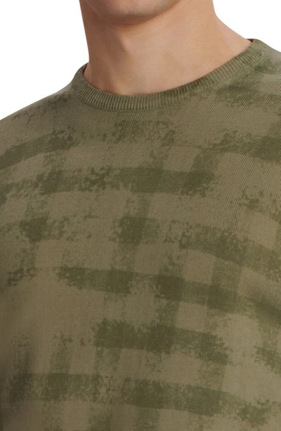 Shop Bugatchi Ghost Check Sweater In Olive