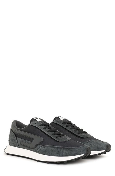 Diesel S-racer Lc Leather And Mesh Trainers In Jet Black | ModeSens