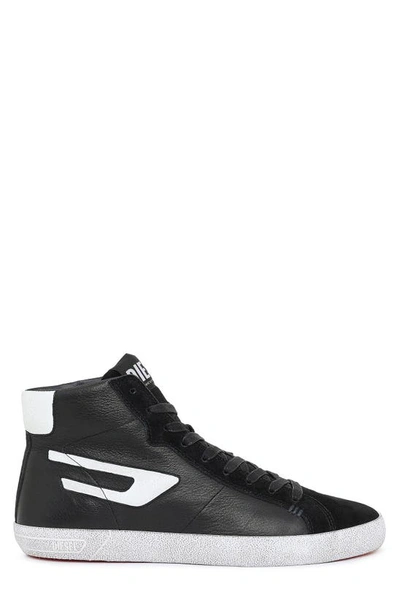 Men's S-leroji Mid-top Leather Sneakers In Black