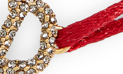 Shop Valentino Vlogo Signature Pavé Cord Bracelet In Rouge Pur/ Black Diamond