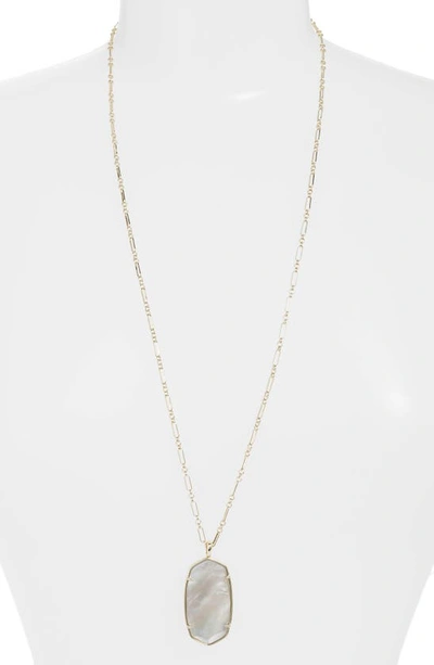 Shop Kendra Scott Reid Long Faceted Pendant Necklace In Gold/ Grey Illusion