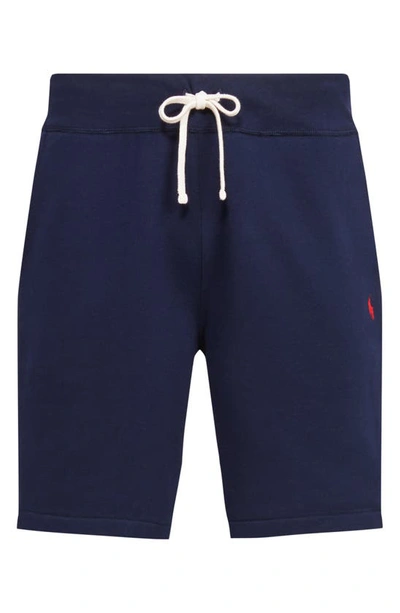 Shop Polo Ralph Lauren Fleece Athletic Shorts In Cruise Navy