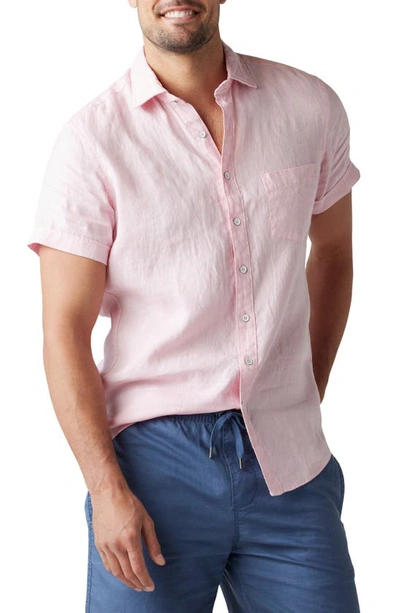 Shop Rodd & Gunn Regular Fit Ellerslie Linen Shirt In Shell Pink