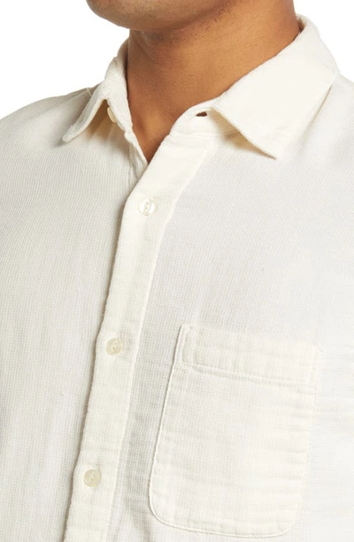 Shop Kato The Ripper Trim Fit Double Gauze Button-up Shirt In Ivory