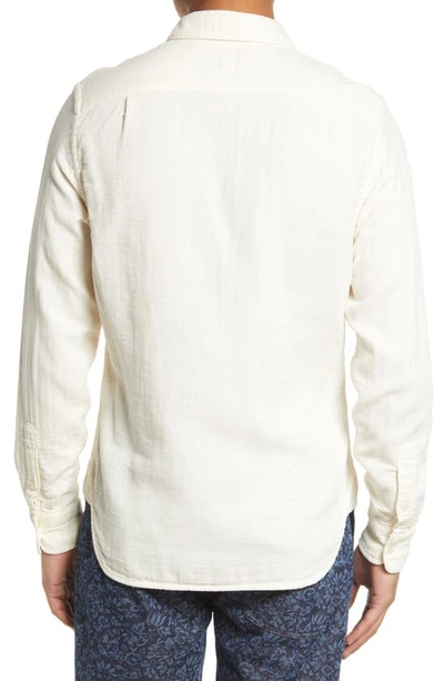 Shop Kato The Ripper Trim Fit Double Gauze Button-up Shirt In Ivory