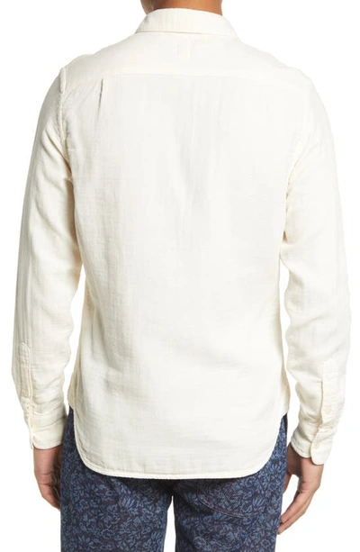 Shop Kato Hiroshi  The Ripper Trim Fit Double Gauze Button-up Shirt In Ivory