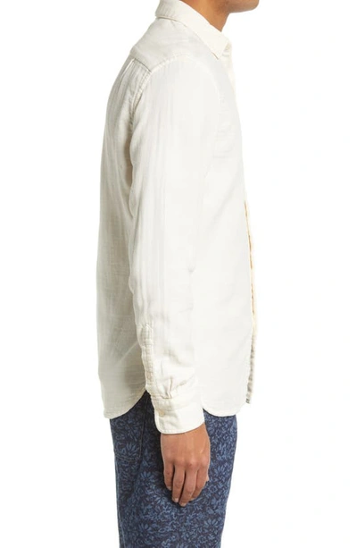Shop Kato The Ripper Trim Fit Double Gauze Button-up Shirt In Ivory