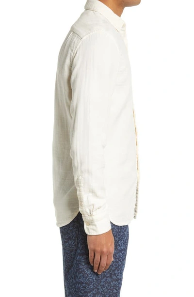 Shop Kato Hiroshi  The Ripper Trim Fit Double Gauze Button-up Shirt In Ivory