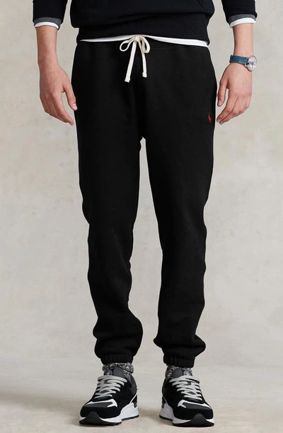 Polo Ralph Lauren Relaxed Fit Trousers With Drawstring Waist And Tapered Leg In Polo Black