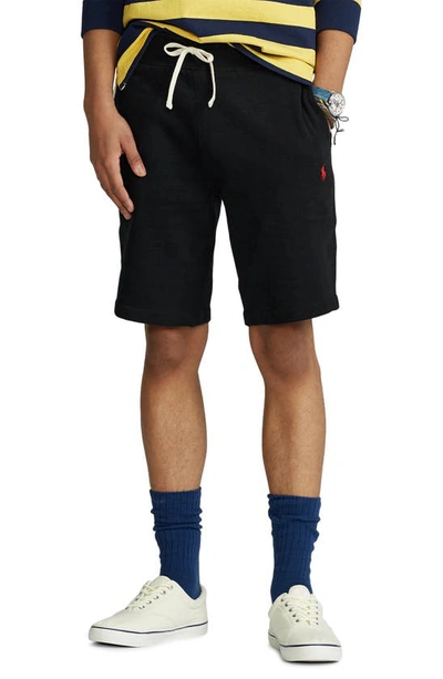 Shop Polo Ralph Lauren Fleece Athletic Shorts In Polo Black