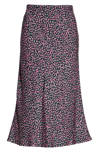 Shop Rebecca Taylor High Waist Wild Rose Print Skirt In Black