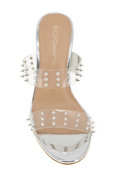 Shop Bcbgeneration Jidana Embellished Sandal In Clear Silver