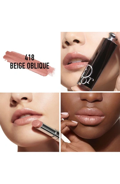 Shop Dior Addict Hydrating Shine Refillable Lipstick In 418 Beige Olbique