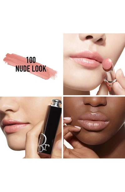 Shop Dior Addict Hydrating Shine Refillable Lipstick In 100 Nude Look