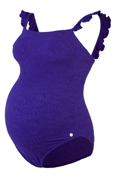 Shop Cache Coeur Maldives Maternity One-piece Swimsuit In Violet