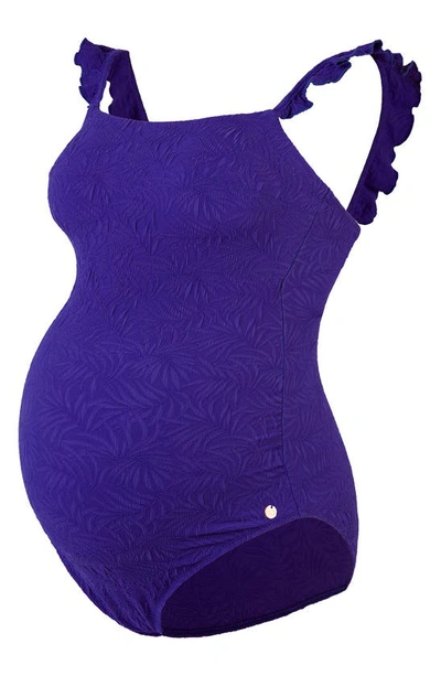 Cache Coeur Maternity Maldives One-piece Swimsuit In Violet