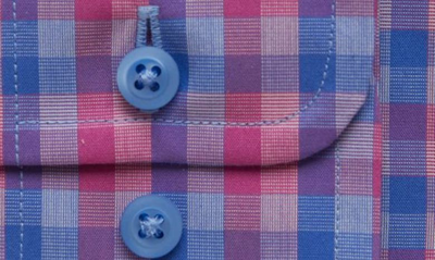 David Donahue Fusion Check Dress Shirt In Berry