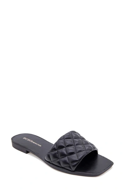 Shop Bcbgeneration Laila Slide Sandal In Black Pu