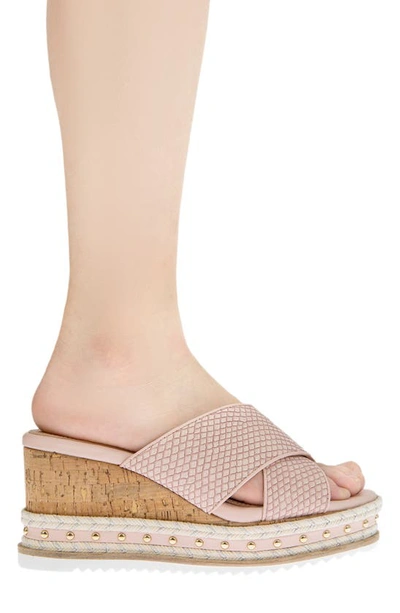Shop Bcbgeneration Habiana Wedge Sandal In Blush