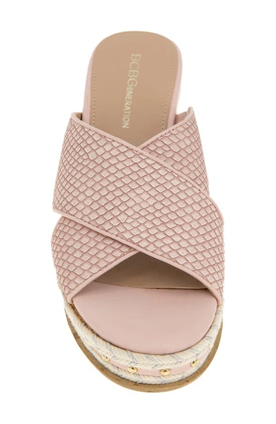 Shop Bcbgeneration Habiana Wedge Sandal In Blush