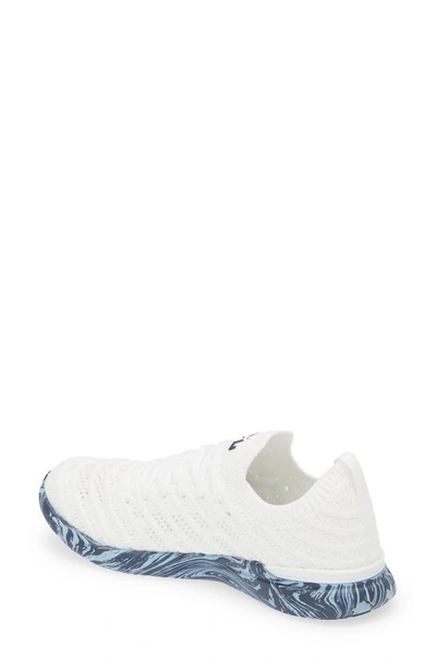 Apl Athletic Propulsion Labs Techloom Wave Hybrid Running Shoe In White / Ice Blue / Marble