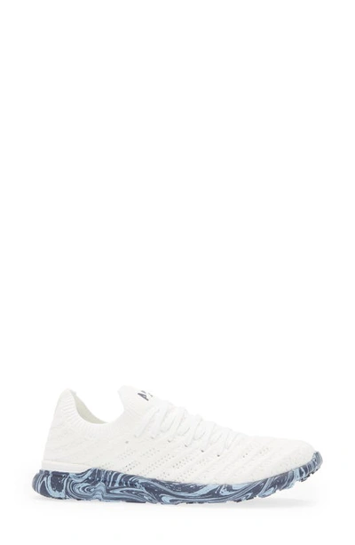 Apl Athletic Propulsion Labs Techloom Wave Hybrid Running Shoe In White / Ice Blue / Marble