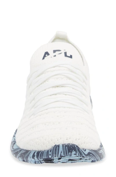 Apl Athletic Propulsion Labs Techloom Wave Hybrid Running Shoe In White / Ice Blue / Marble