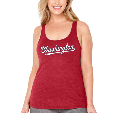 Soft As A Grape Red Washington Nationals Plus Size Swing For The Fences Racerback Tank Top In Red