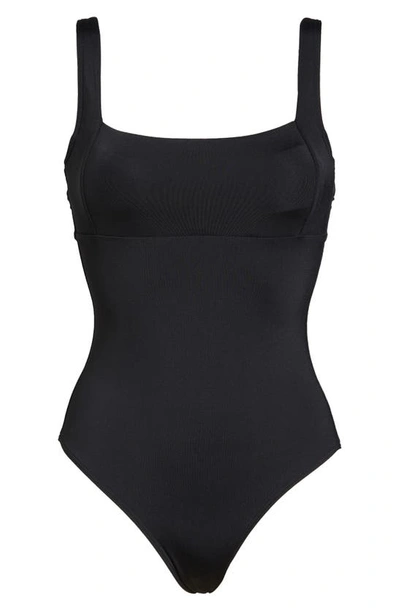 Shop Sea Level Square Neck One-piece Swimsuit In Black