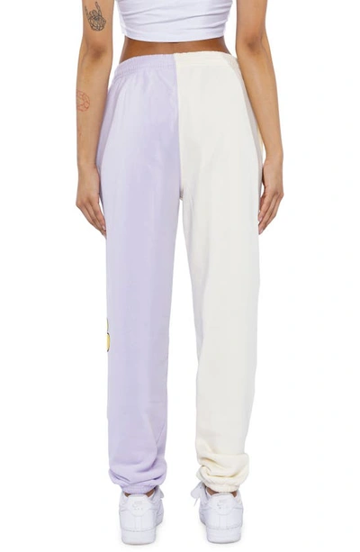 By Samii Ryan Smiley® X  Growing Smiles Colorblock Fleece Joggers In Lavender