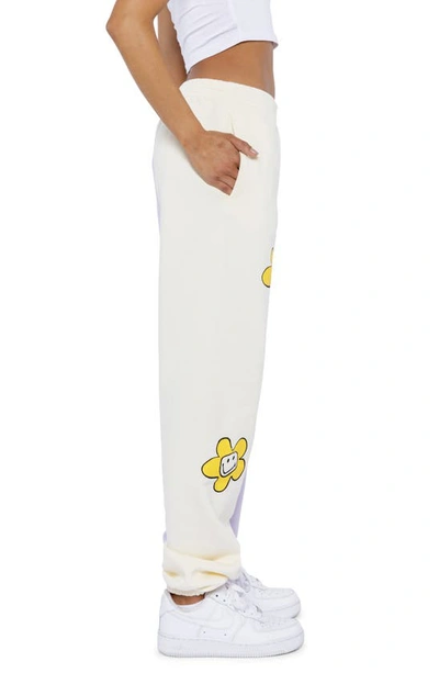 By Samii Ryan Smiley® X  Growing Smiles Colorblock Fleece Joggers In Lavender