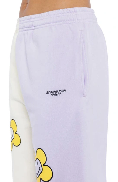 By Samii Ryan Smiley® X  Growing Smiles Colorblock Fleece Joggers In Lavender