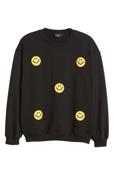 smiley face patch sweatshirt