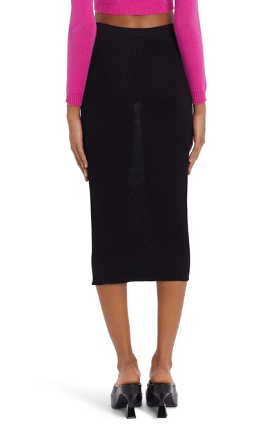 Shop Versace Rib Knit Sweater Skirt In Black