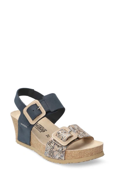 Shop Mephisto Lissia Wedge Sandal In Navy